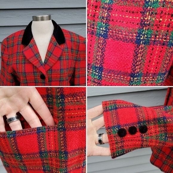 Talbots Vintage 90s y2k Talbots Red Green Stuart Tartan Plaid Preppy Size XL / US 12-14 / IT 48-50 - 6 Thumbnail