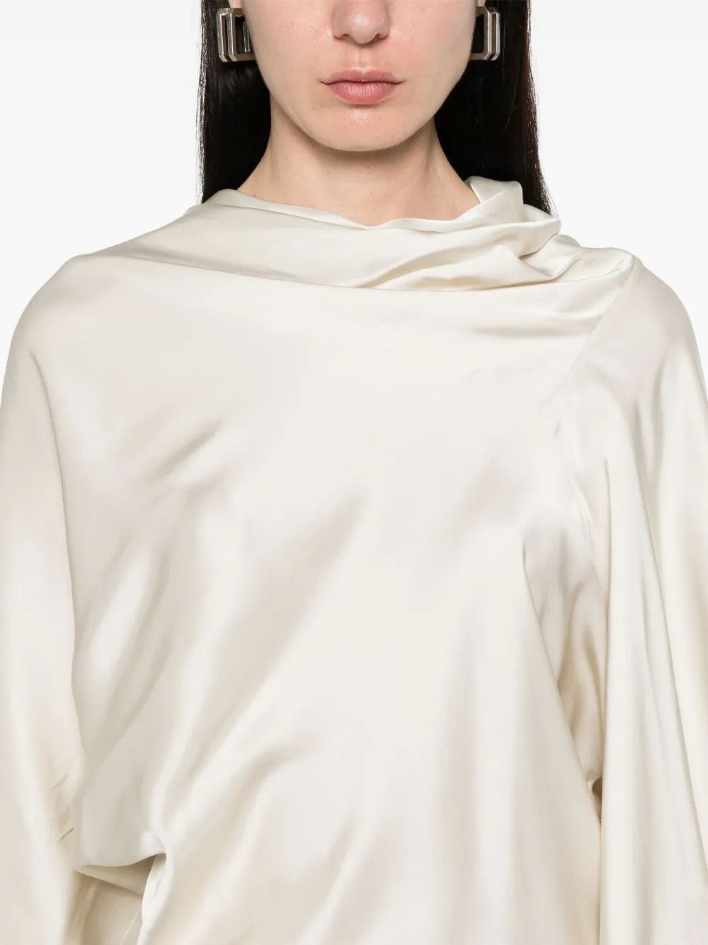 Rick Owens o1y0126 Blouse in Ivory Size M / US 6-8 / IT 42-44 - 2 Thumbnail