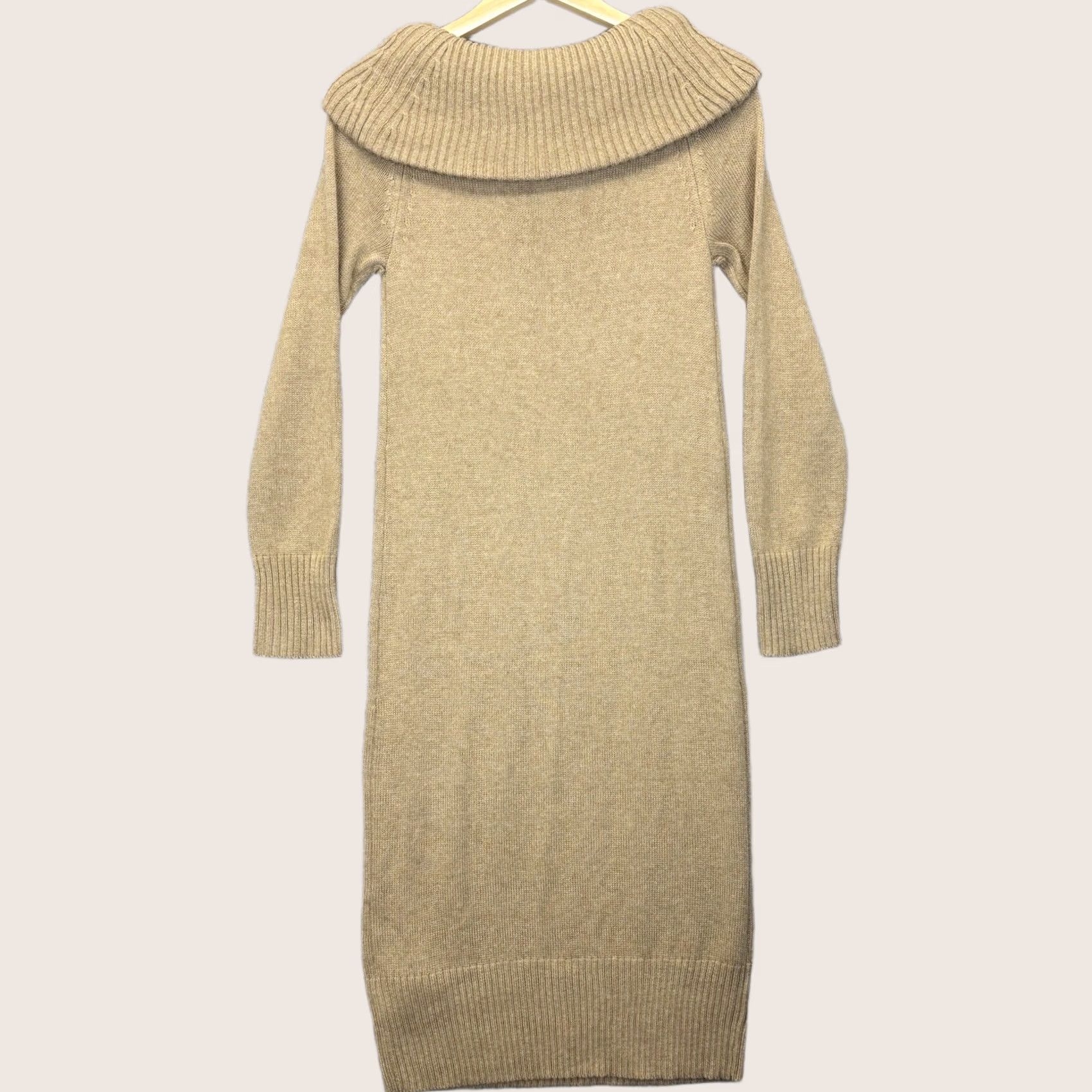 Uniqlo VINTAGE? No. Uniqlo Jumper Dress XS Women’s Beige Brown Long Sleeve Knee Length Wool... Size XS / US 0-2 / IT 36-38 - 1 Thumbnail