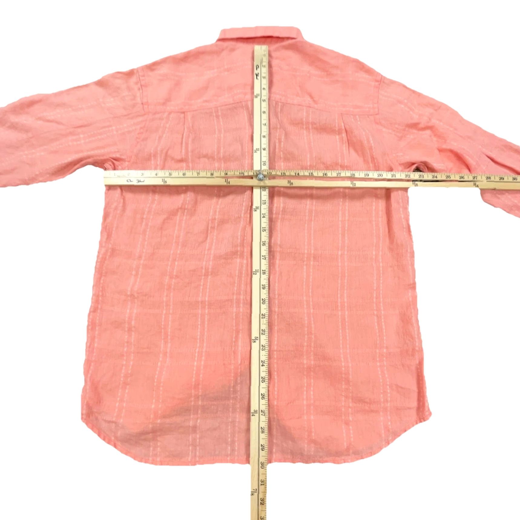 Tommy Bahama Tommy Bahama Linen Shirt Men Medium Pink Button Up Check Hawaiian Beach Adult Size US M / EU 48-50 / 2 - 7 Thumbnail