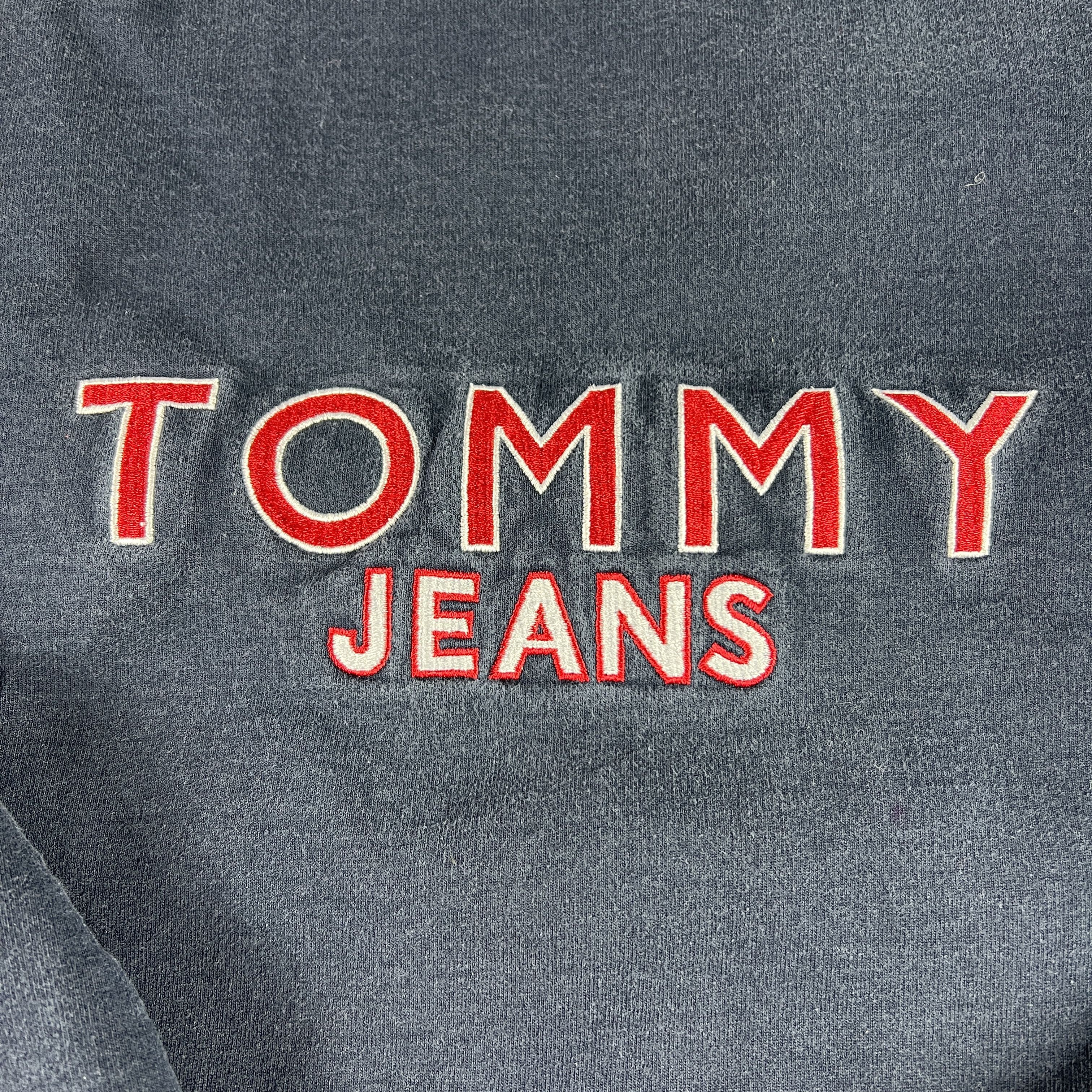 Tommy Hilfiger × Tommy Jeans × Vintage Y2K Tommy Jeans Sweatshirt Blue & Grey Faded Logo Crewneck Size US XXL / EU 58 / 5 - 7 Thumbnail