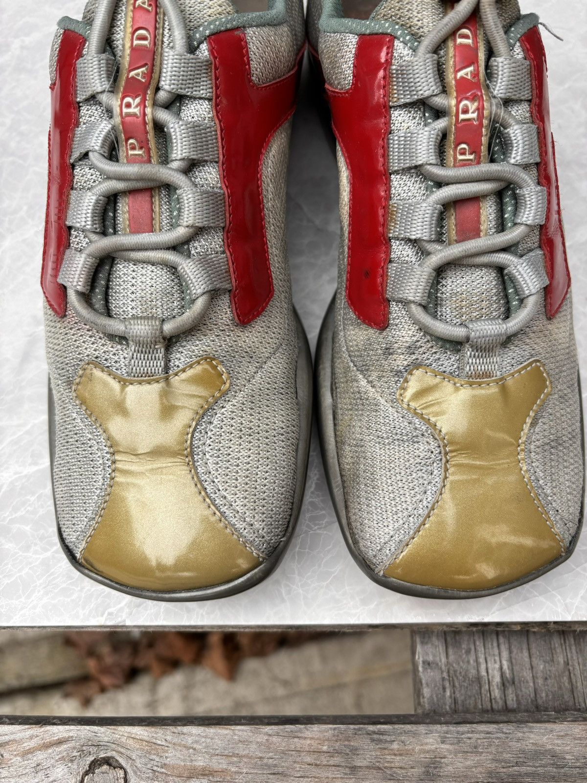 Prada × Vintage Vintage Prada Sneakers 2000s Mesh Sport Square Toe 90s 3876 Size US 8 / IT 38 - 5 Thumbnail