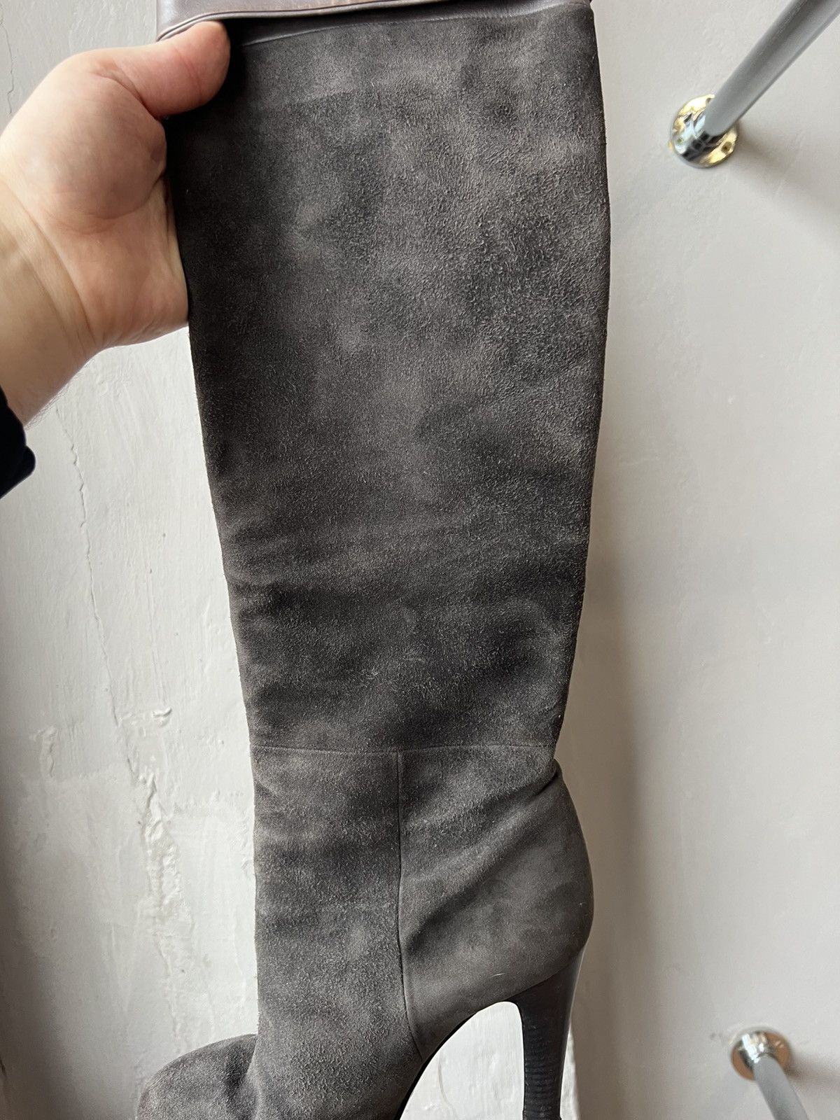 Dolce & Gabbana VINTAGE DOLCE&GABBANA ITALY WESTERN SUEDE KNEE BOOTS HEELS Size US 7 / IT 37 - 21 Thumbnail