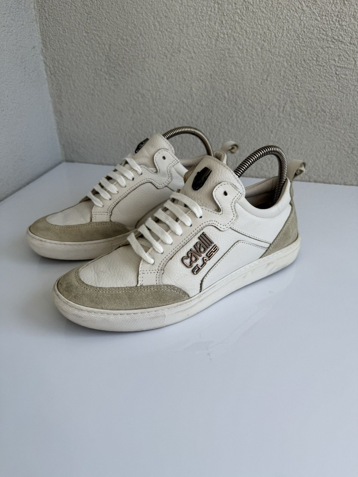 Cavalli Class Cavalli Class Leather Sneakers White Suede Low Top Size US 9 / EU 42 - 4 Thumbnail