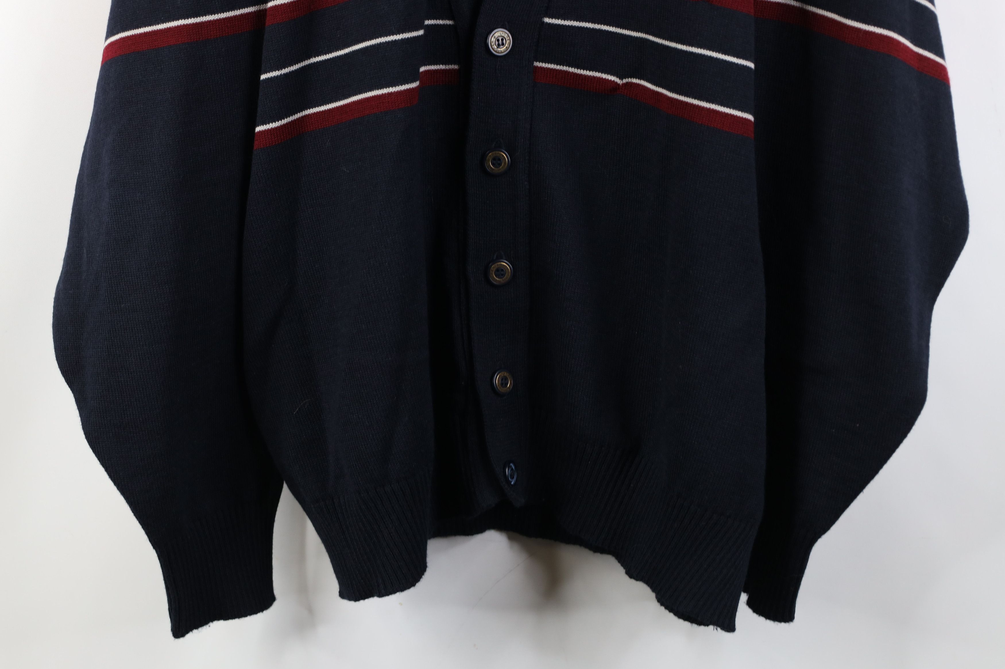 Vintage Vintage 90s Streetwear Knit Striped Cardigan Sweater Blue Size US XL / EU 56 / 4 - 3 Thumbnail