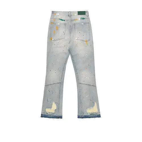 Jean ripped paint fade damaged flared jeans Size US 28 / EU 44 - 4 Thumbnail