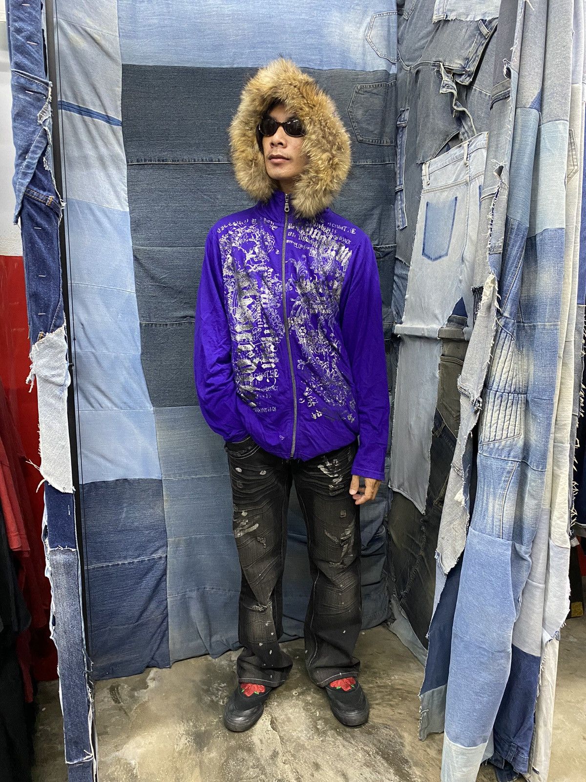 00s archive beauty:beast✩zip up jacket Beauty Beast × Diesel × Japanese Brand Diesel Vintage Fur