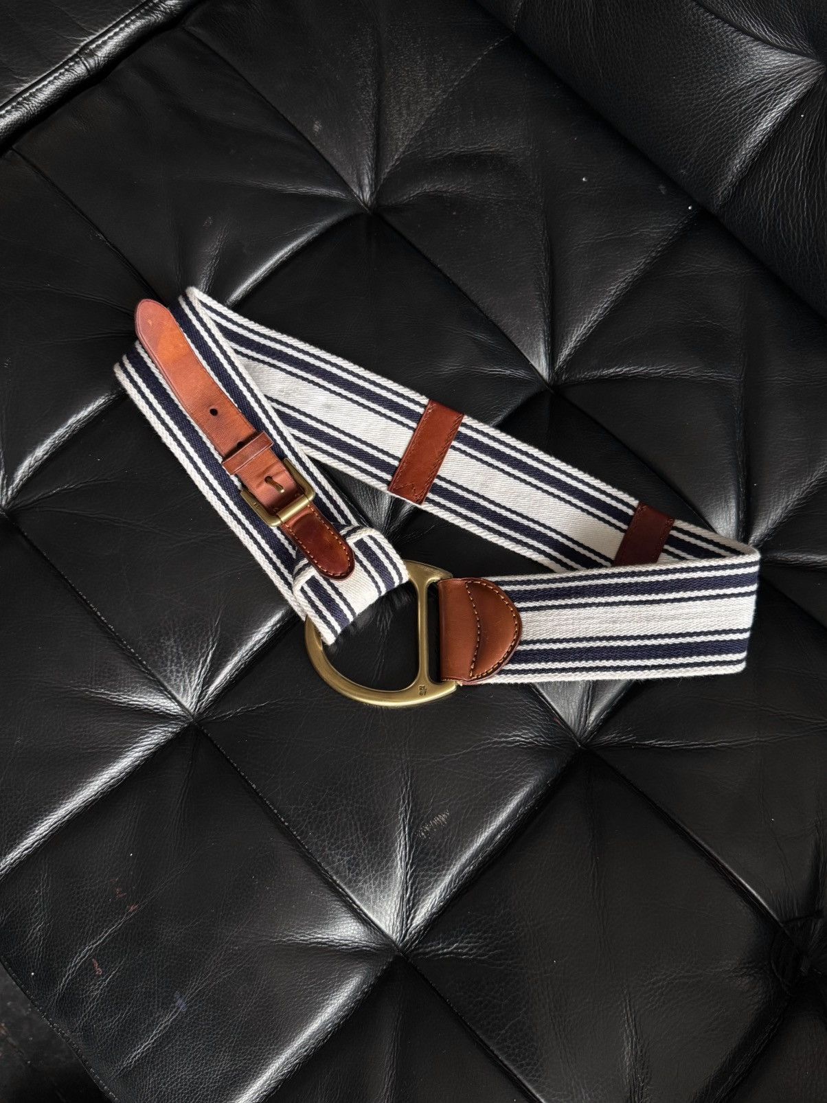 Ralph Lauren Ralph Lauren RL67 Striped Canvas D Ring Belt Nautical Vintag Size ONE SIZE - 3 Thumbnail