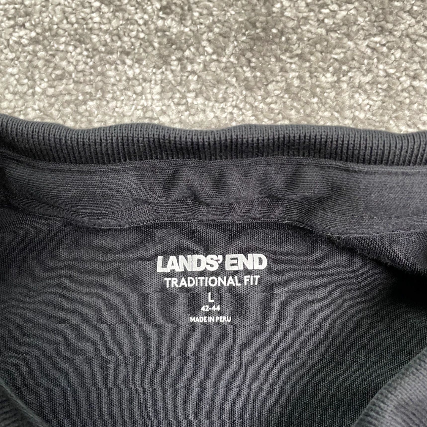 Lands' End Lands' End Polo Shirt Men Large Black Short Sleeve Cotton Traditional Fit Shirt Adult L Black Polo Men Size US L / EU 52-54 / 3 - 4 Thumbnail