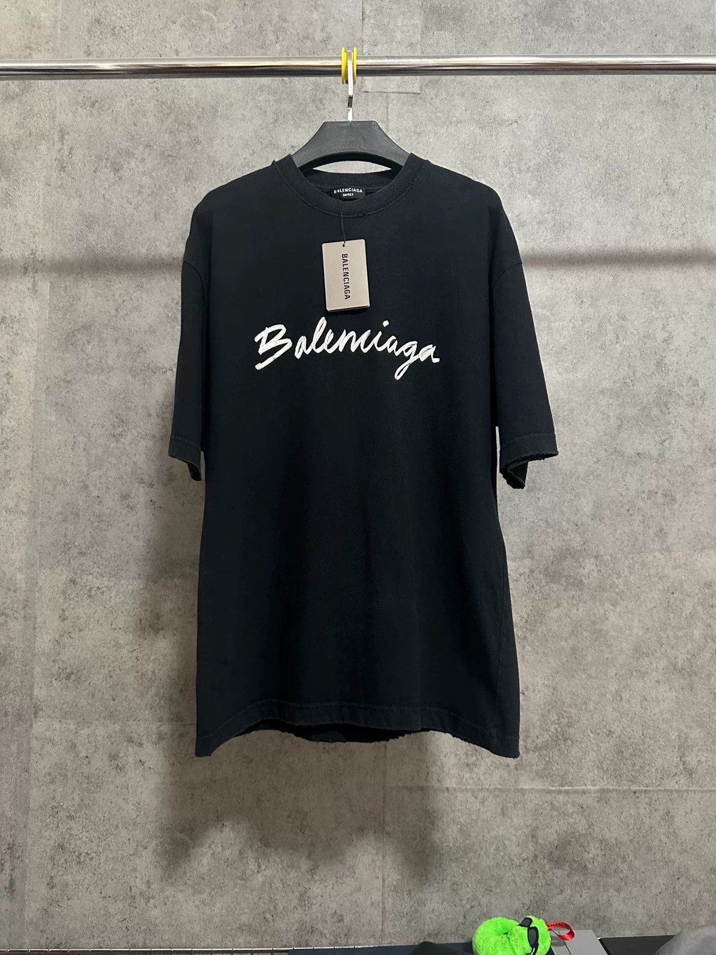 Faith Connexion Balenciaga Distressed Script Logo Black T-shirt Size US XXS / EU 40 - 1 Thumbnail