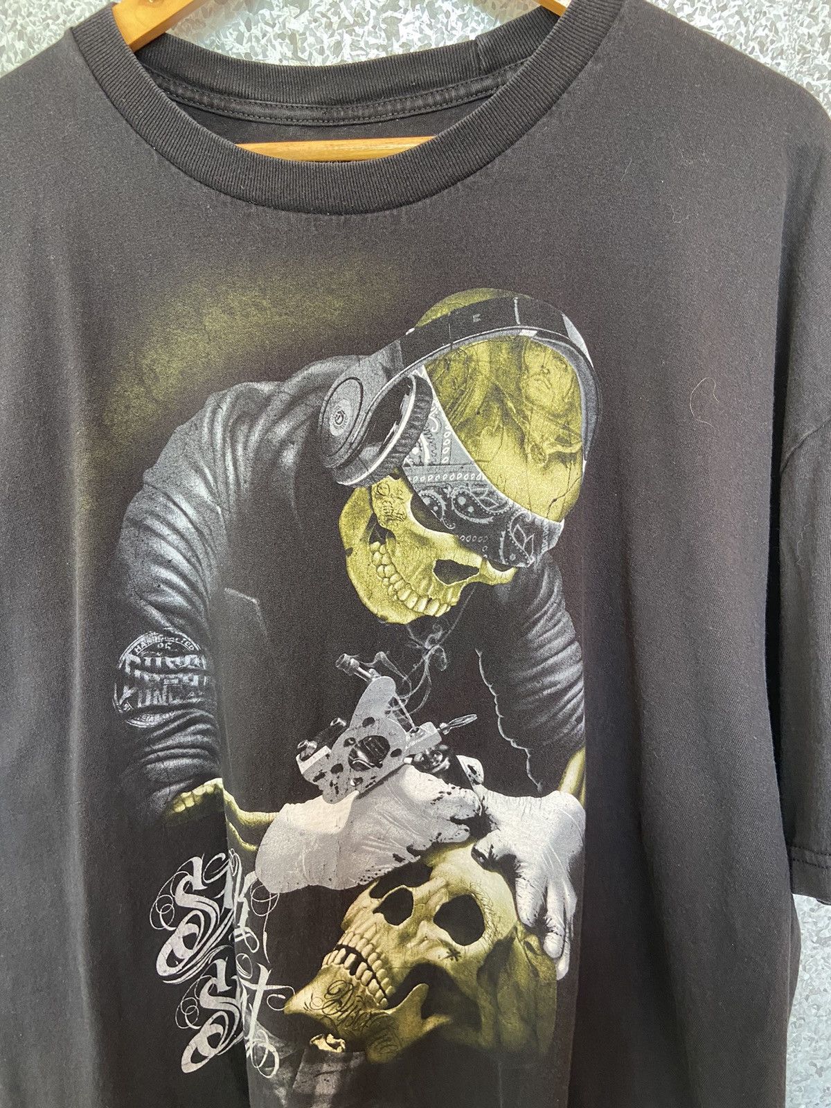 Affliction DysZone t shirt skulls oversized Size US XXL / EU 58 / 5 - 2 Thumbnail