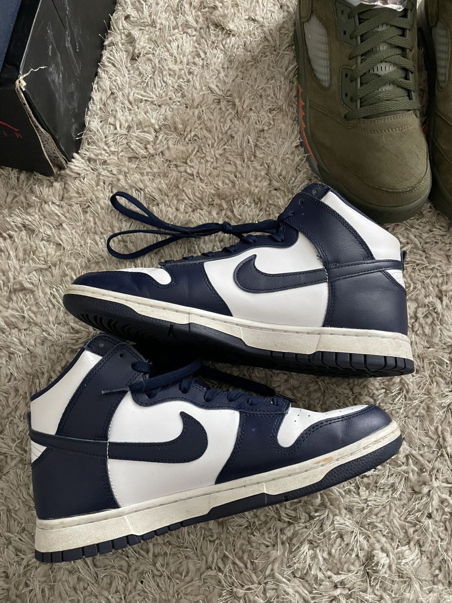 Nike Nike Dunk High Midnight Navy Size US 10 / EU 43 - 3 Thumbnail