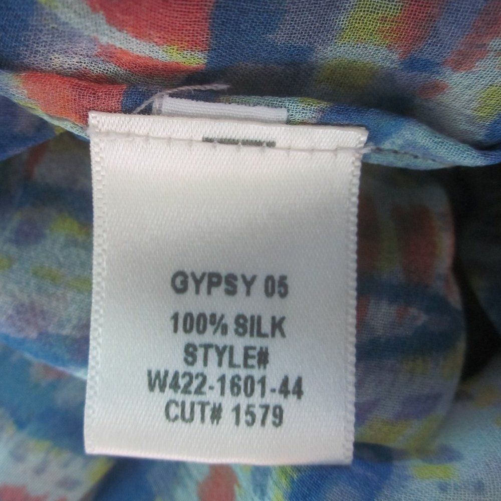 Gypsy 05 Gypsy 05 Anthropologie Womens Size S Oversized Sheer Silk Blouse Blue Wave Size S / US 4 / IT 40 - 4 Thumbnail