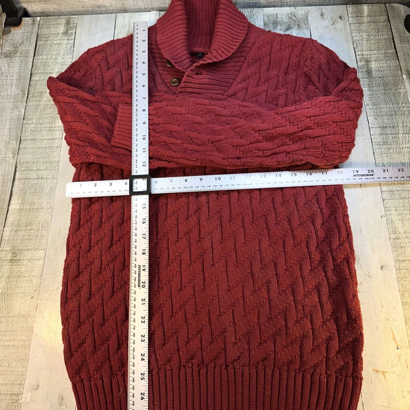 Etro VINTAGE Red Knit Sweater Male Medium Shawl Collar Pullover Textured Pattern Retro Mens Size US M / EU 48-50 / 2 - 2 Thumbnail