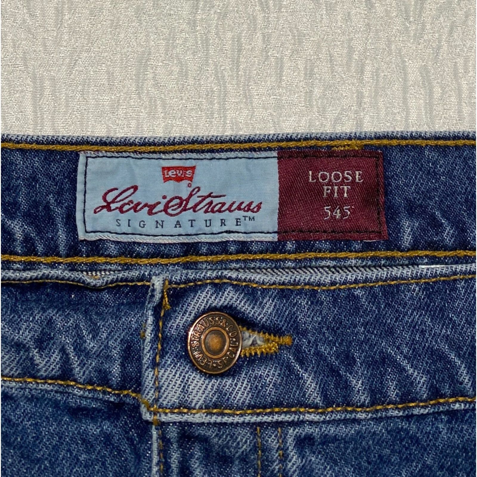Levi's VINTAGE Levi's Jeans 545 Relaxed Straight 48x32 Blue 5-Pocket USA Denim 100% Cotton Mens Baggy Brown Tab 90s Size US 32 / EU 48 - 3 Thumbnail