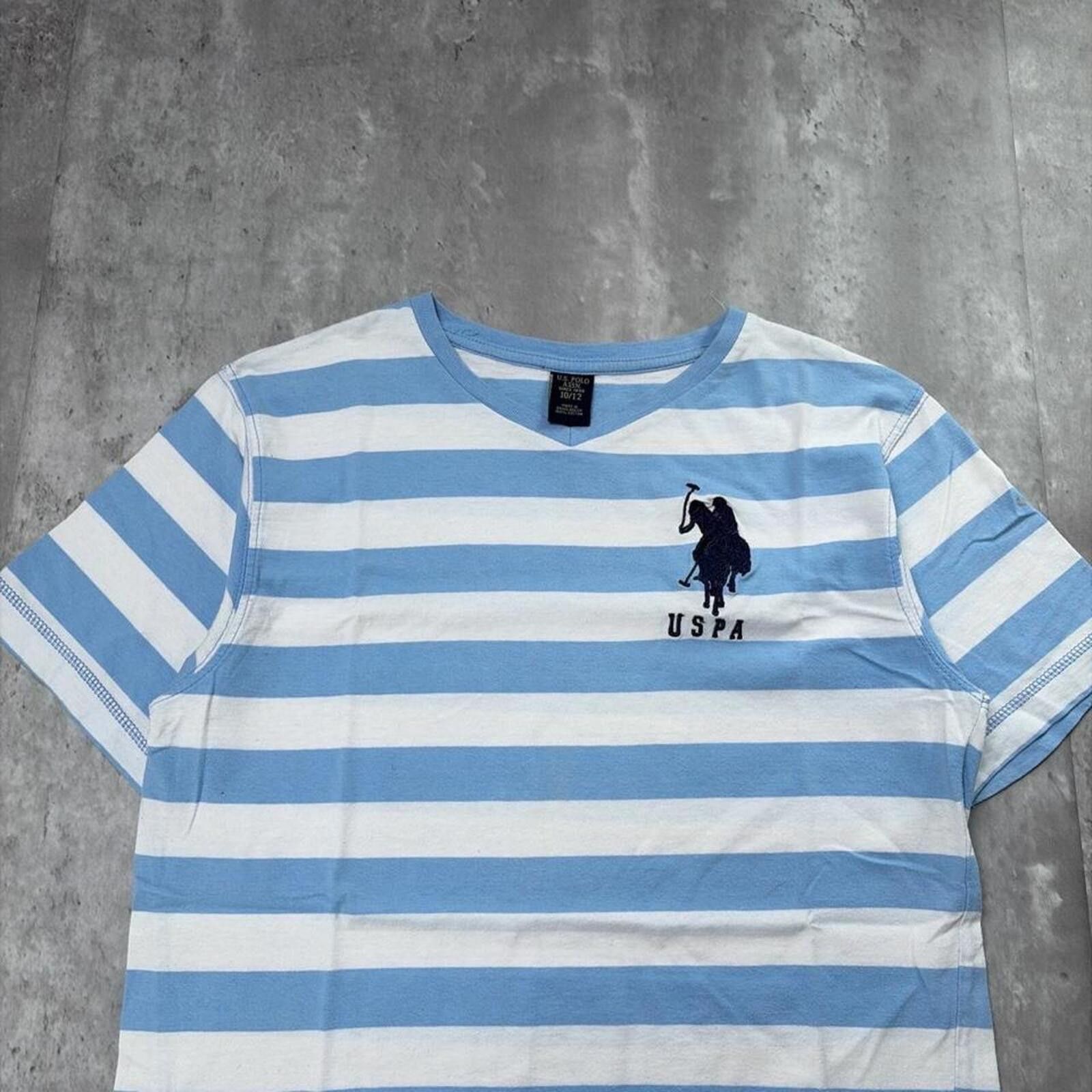 U.S. Polo Assn. Y2K U.S. Polo Assn Grunge Big Pony Striped Skater T-Shirt Size M / US 6-8 / IT 42-44 - 3 Thumbnail
