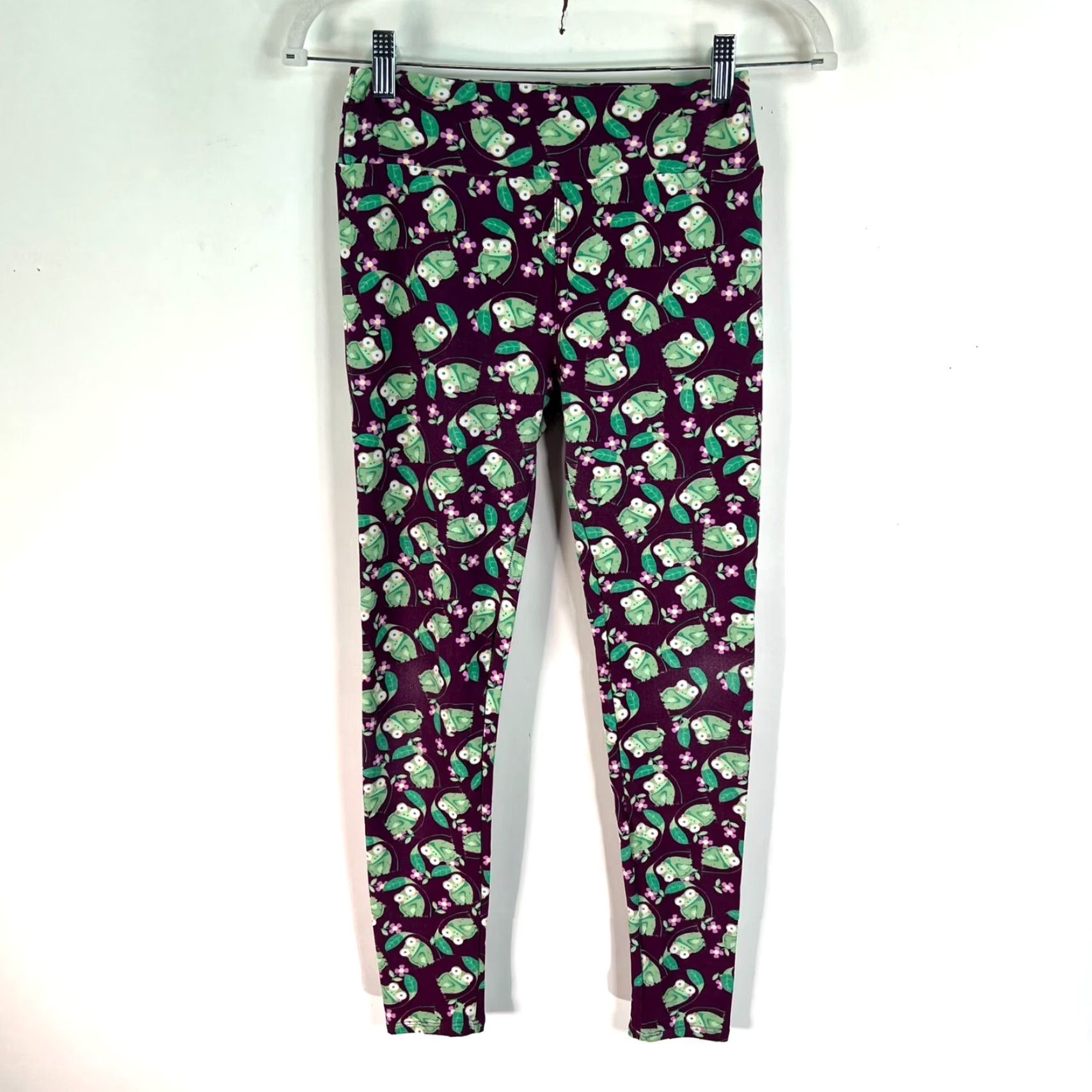 Vintage Lularoe One Size Leggings OS Lot of 3 Monkey Frog Floral Size 42" / US 20 - 6 Thumbnail