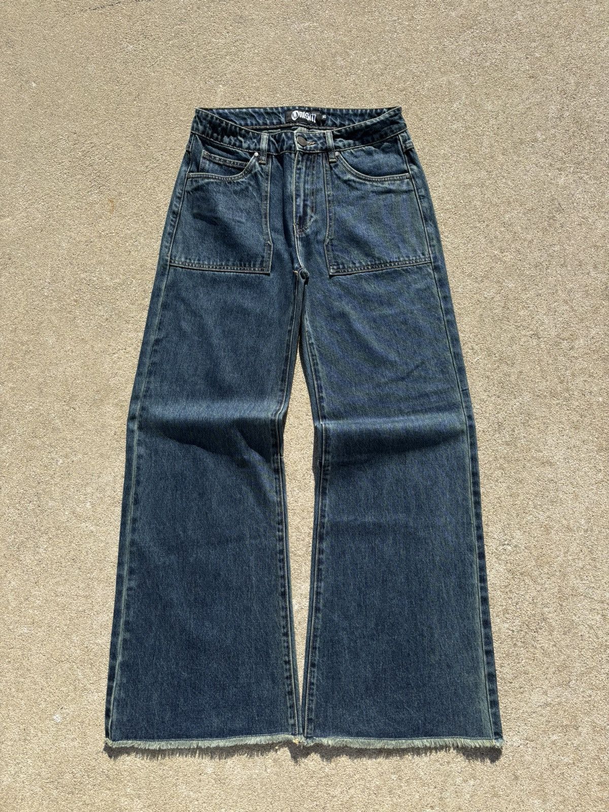 Designer ONISM ACID WASH FLARED BLUE DENIM Size US 30 / EU 46 - 1 Thumbnail