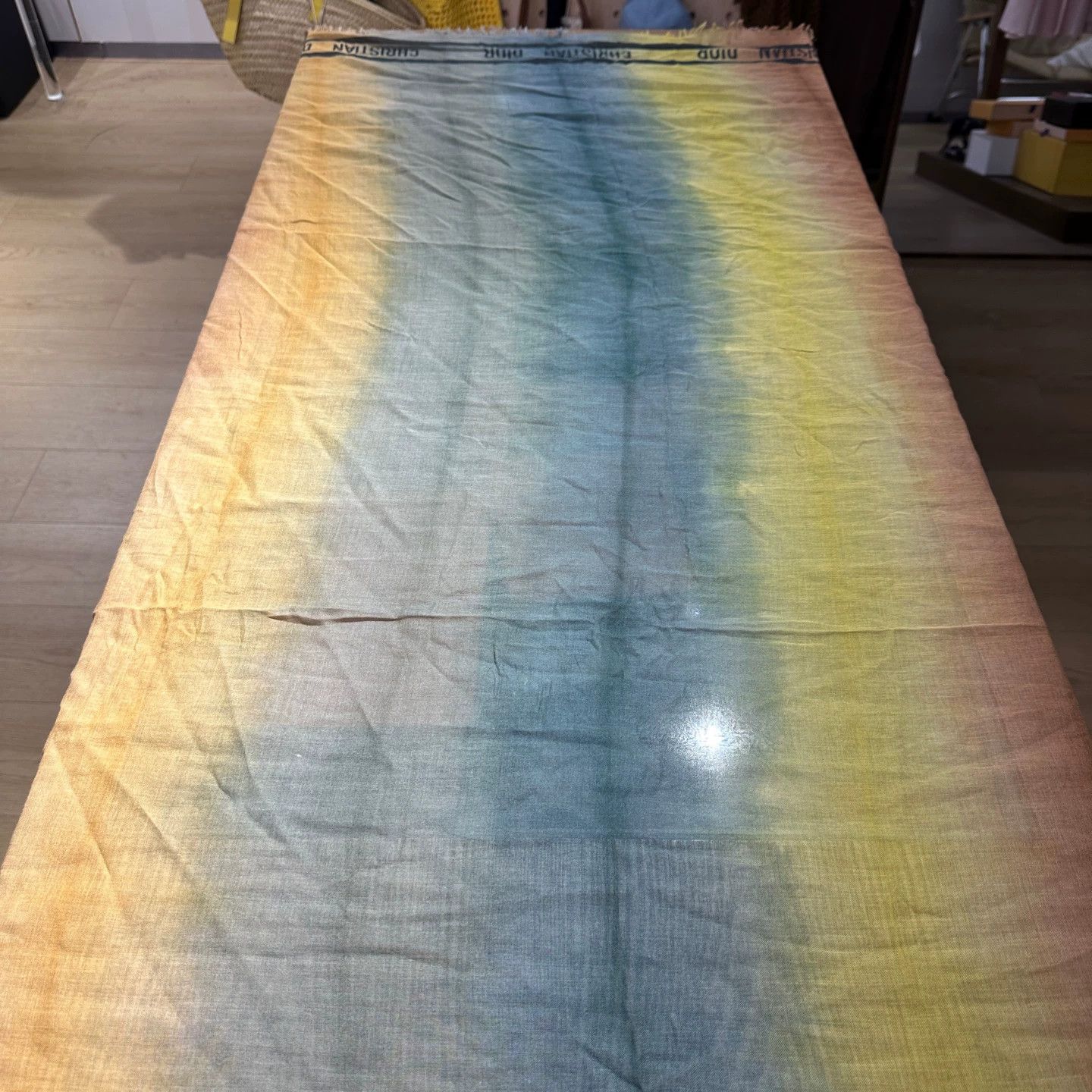 Christian Dior Monsieur Dior rainbow tie-dye logo scarf U cotton Size ONE SIZE - 2 Thumbnail