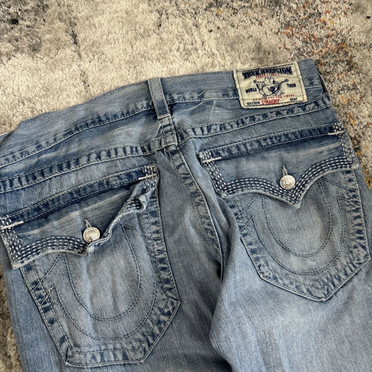 True Religion × Vintage Vintage y2k True Religion cemetery style baggy light wash Size US 34 / EU 50 - 3 Thumbnail