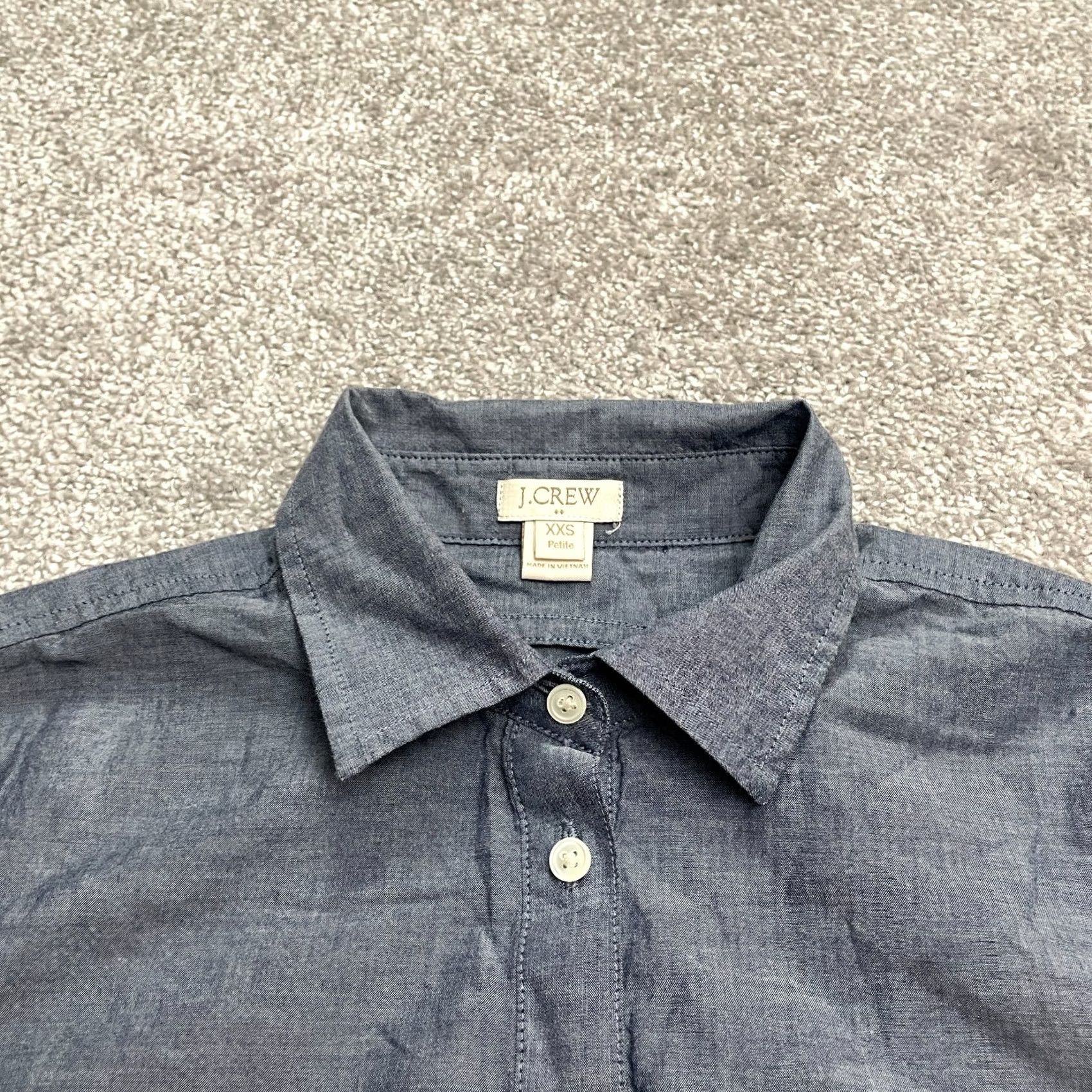 J.Crew J.CREW Shirt Womens XXS Petites Chambray Tunic Long Sleeve Blue Casual Shirt Size XXS / US 00 / IT 34 - 3 Thumbnail