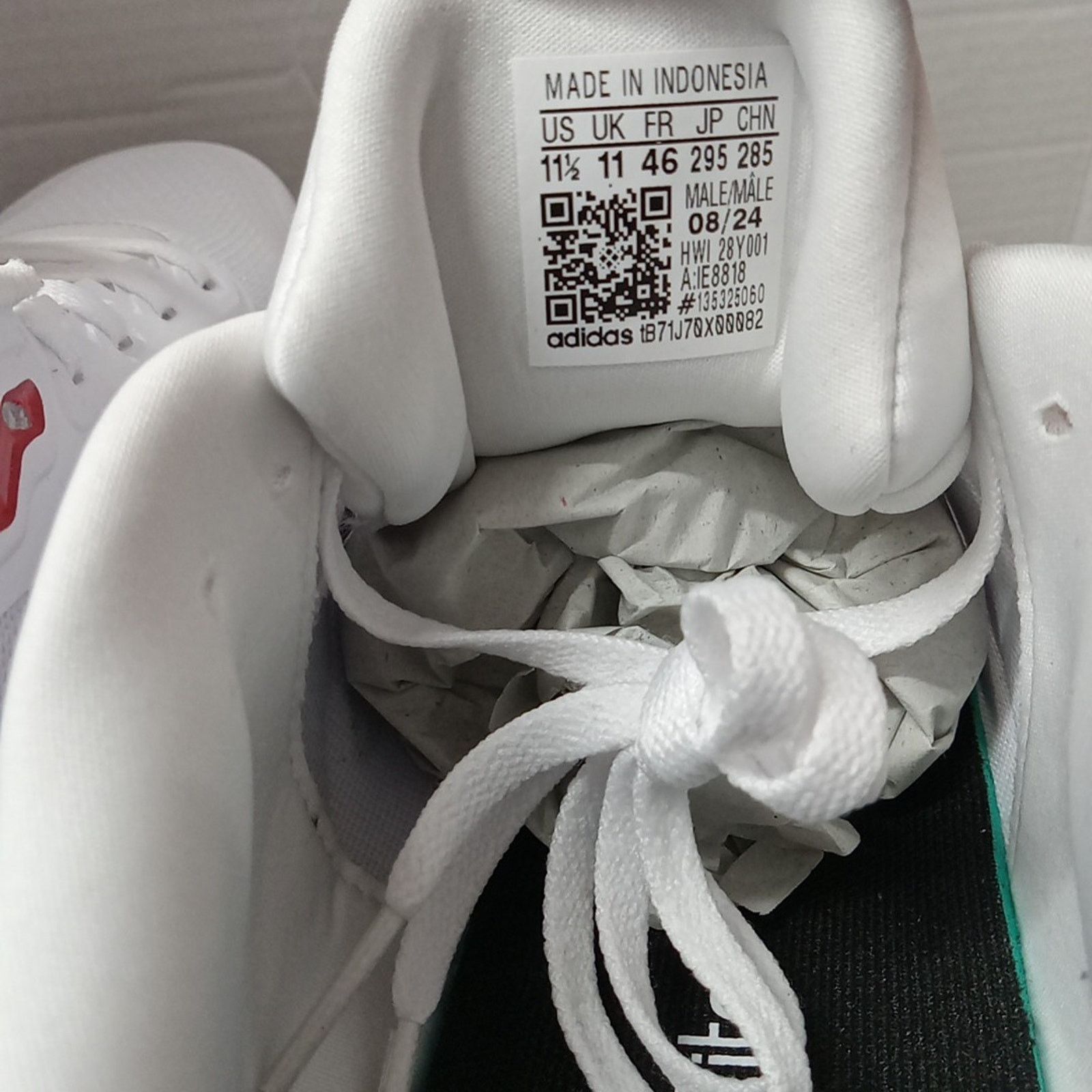 Adidas Adidas Runfalcon 5 White Black Red Running Shoes Men's 11.5 Size US 11.5 / EU 44-45 - 6 Thumbnail