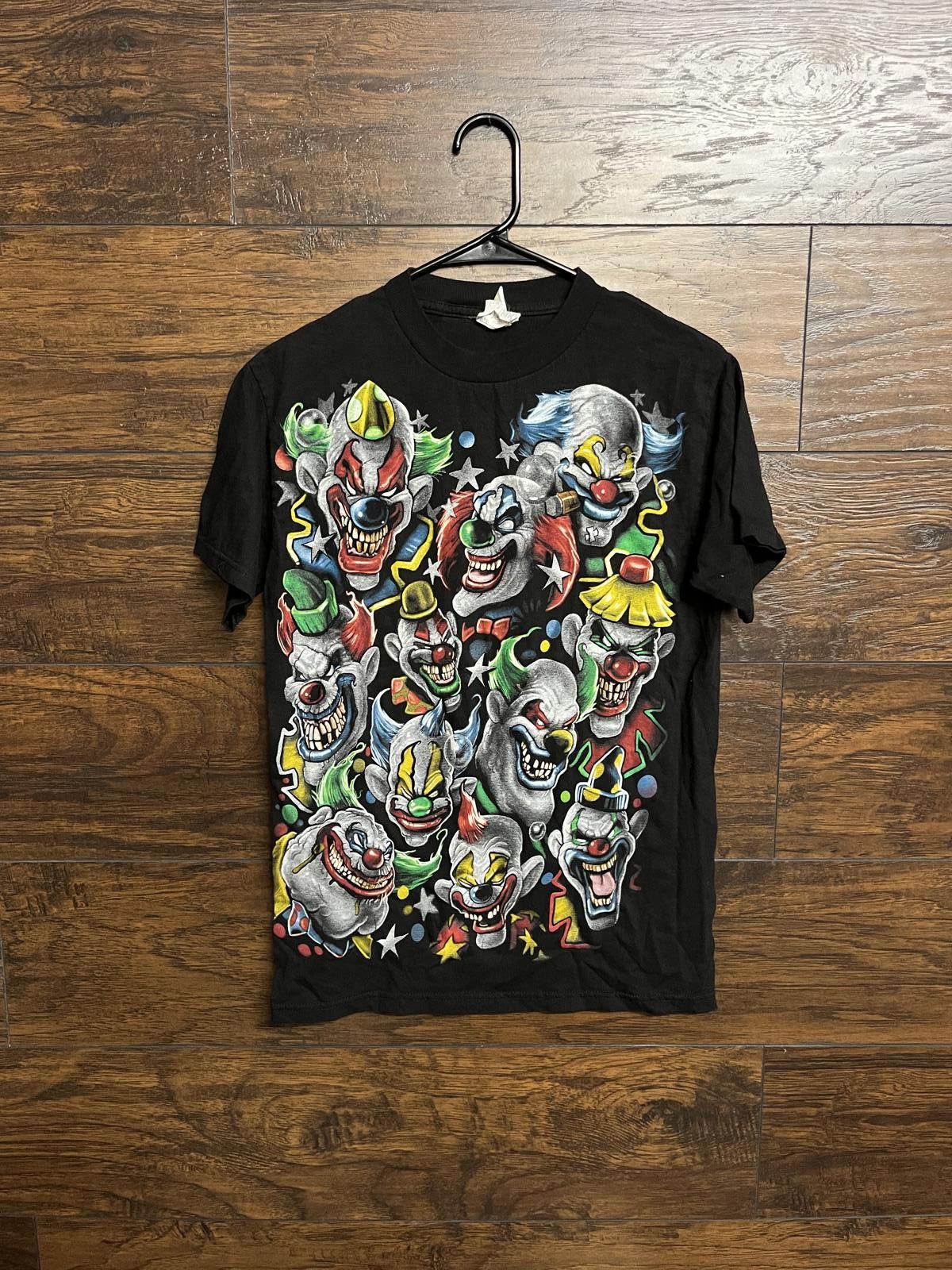 Designer Evil Clown T-shirt Clown Head Streetwear Tee - S Size US S / EU 44-46 / 1 - 1 Thumbnail