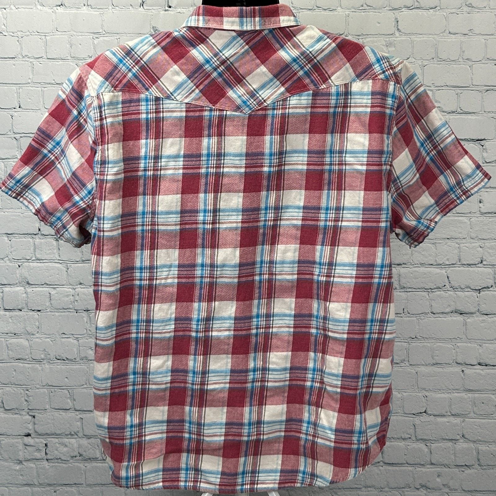 Lucky Brand Lucky Brand Pearl Snap Button Front Shirt Red Plaid 2XL XXL Size US XXL / EU 58 / 5 - 3 Thumbnail