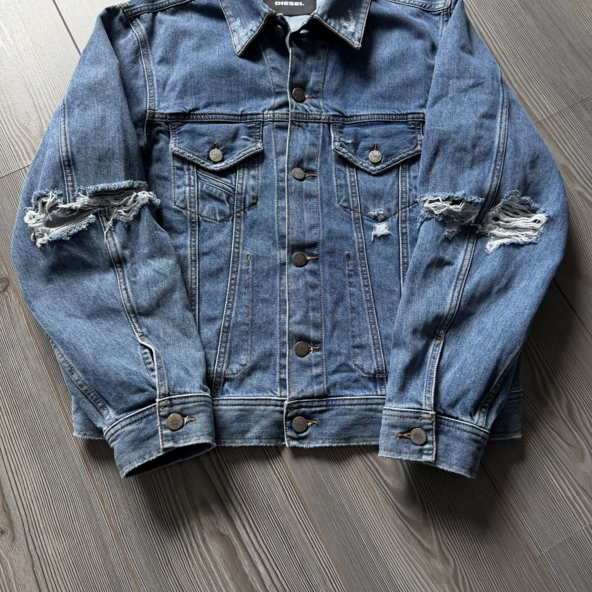 Diesel Rare Diesel D-Robyn Distressed Elbows Denim Jacket M Size US M / EU 48-50 / 2 - 13 Thumbnail