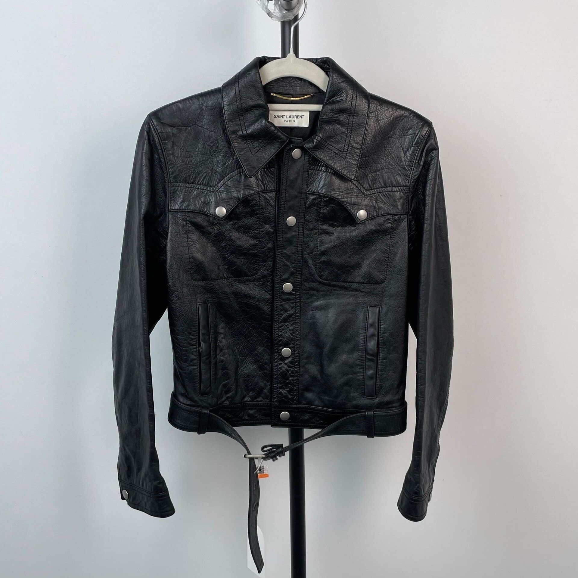 Saint Laurent Paris Saint Laurent Black Leather Jacket Size XS / US 0-2 / IT 36-38 - 1 Thumbnail