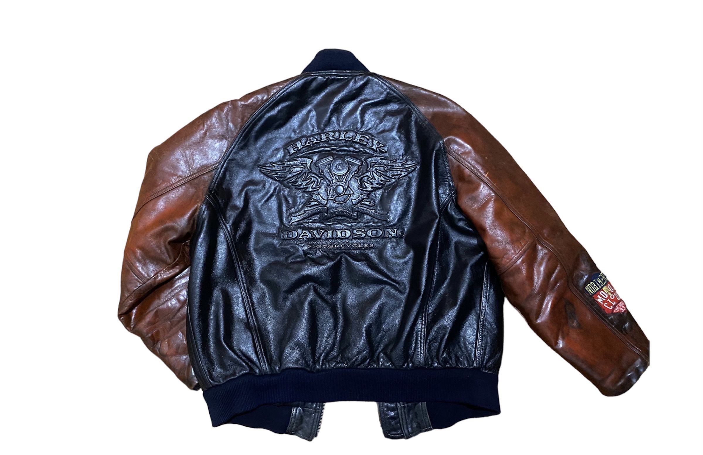 Harley Davidson Vtg 80s Harley Davidson Motorcycle Leather Bomber Jacket Size US XL / EU 56 / 4 - 6 Thumbnail