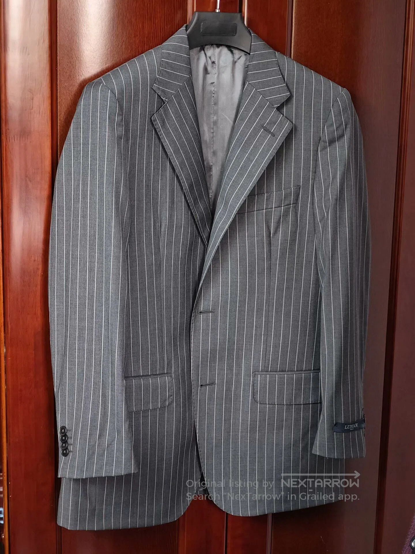 Lubiam Italian Gray Striped Wool Blazer. Size US M / EU 48-50 / 2 - 1 Thumbnail