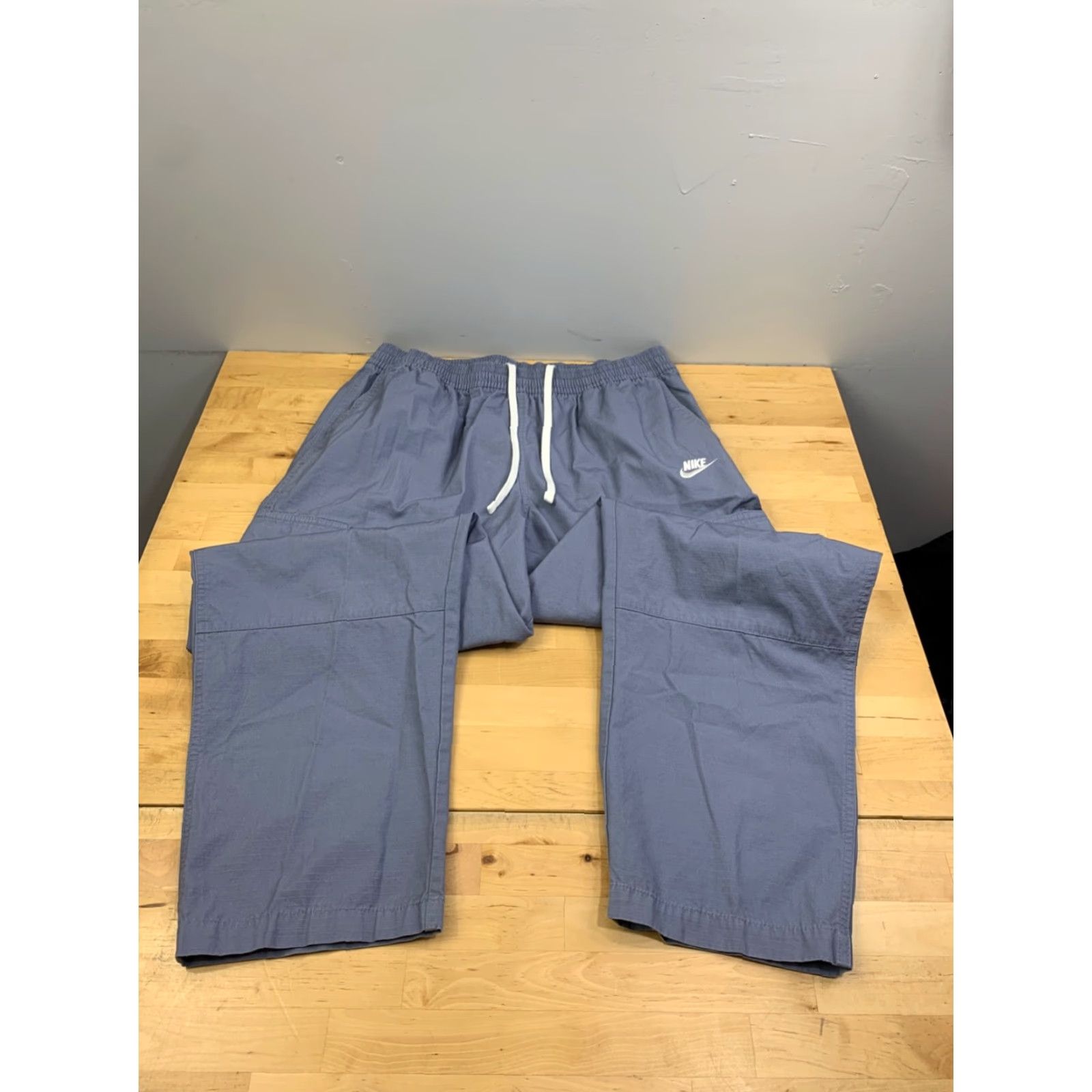 Nike Nike Club Woven Cargo Pants Womens L Light Blue Loose Drawstring Pants Size 36" / US 14 / IT 50 - 5 Thumbnail