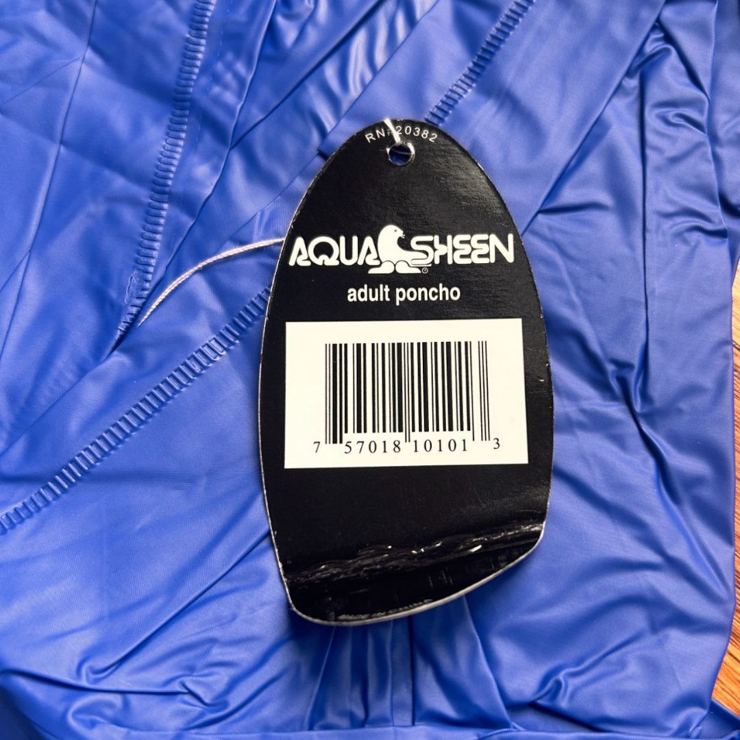 Other Boston Breakers Blue Aqua Sheen Adult Rain Poncho *New* Size US L / EU 52-54 / 3 - 4 Thumbnail