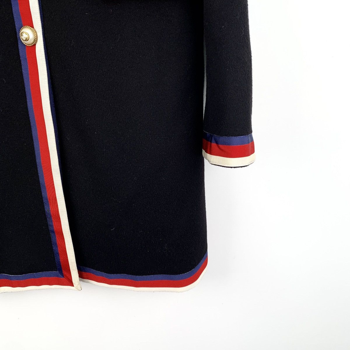 Gucci Gucci black stripe wool long-sleeved coat Size XS / US 0-2 / IT 36-38 - 4 Thumbnail