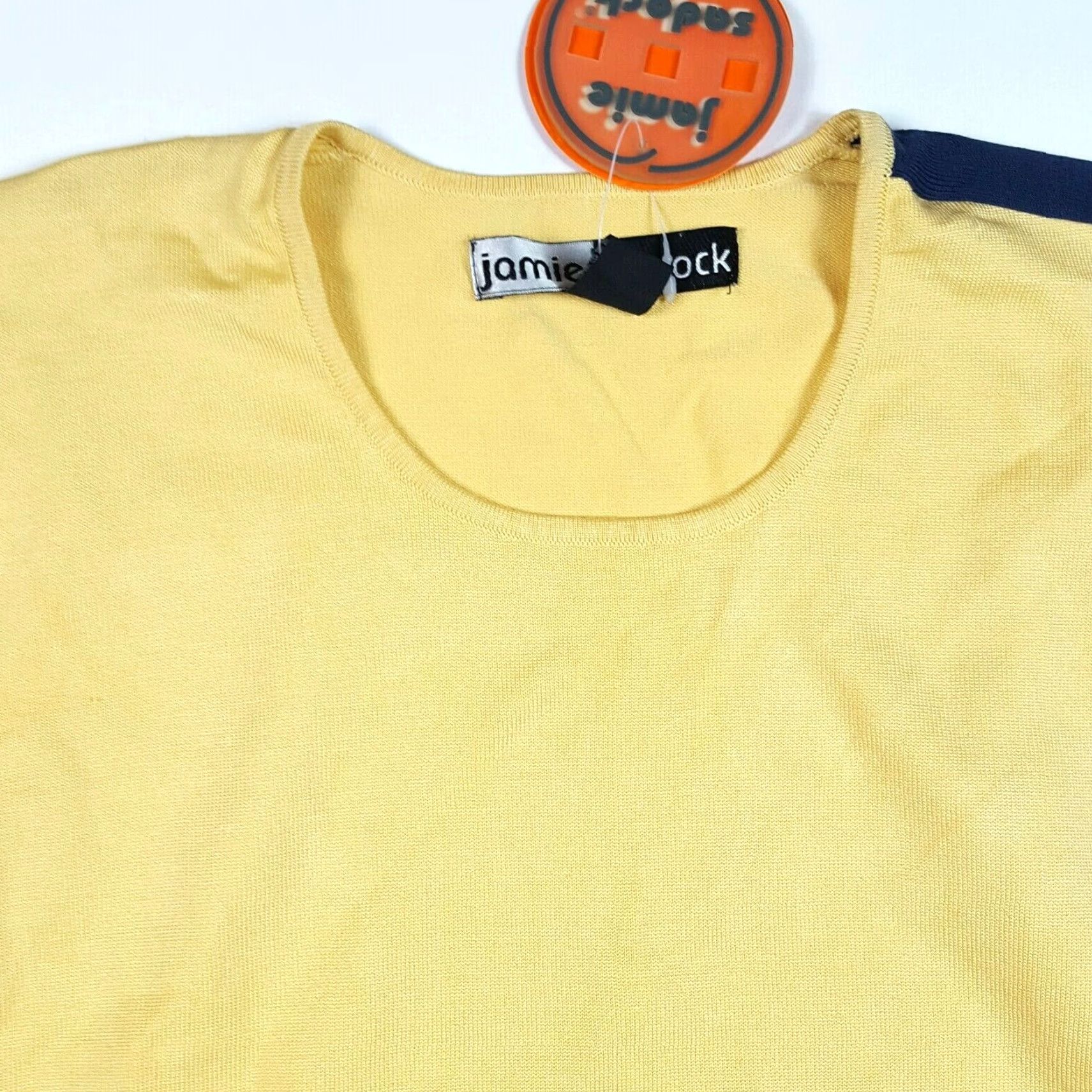 Vintage Jamie Sadock Yellow Silk Knit Women's Medium Short Sleeve Golf Outdoor Shirt Top Size M / US 6-8 / IT 42-44 - 2 Thumbnail