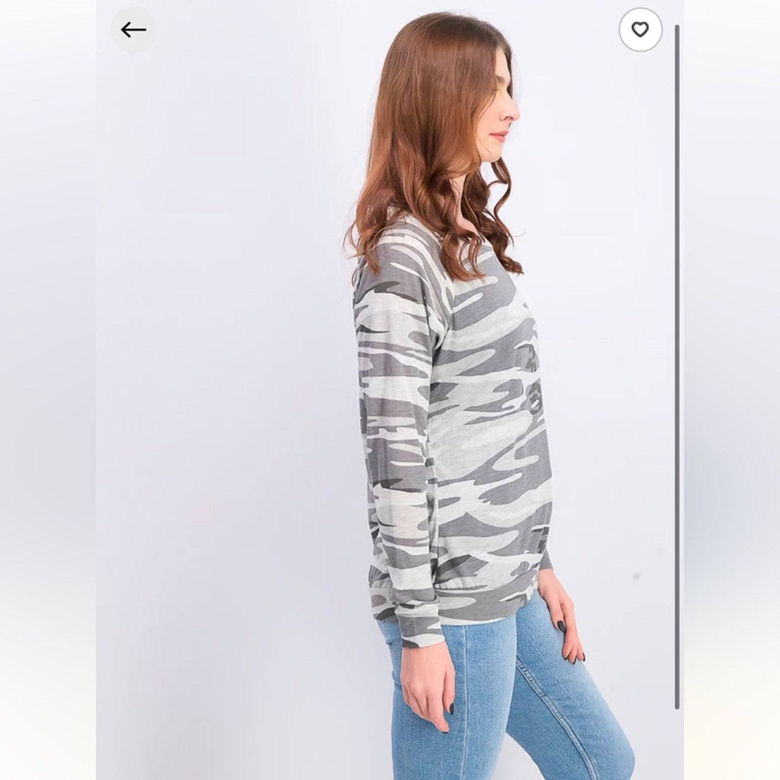 Alternative Apparel Alternative Grey Camo Pullover Top, EUC, Small, MSRP $69 Size S / US 4 / IT 40 - 2 Thumbnail