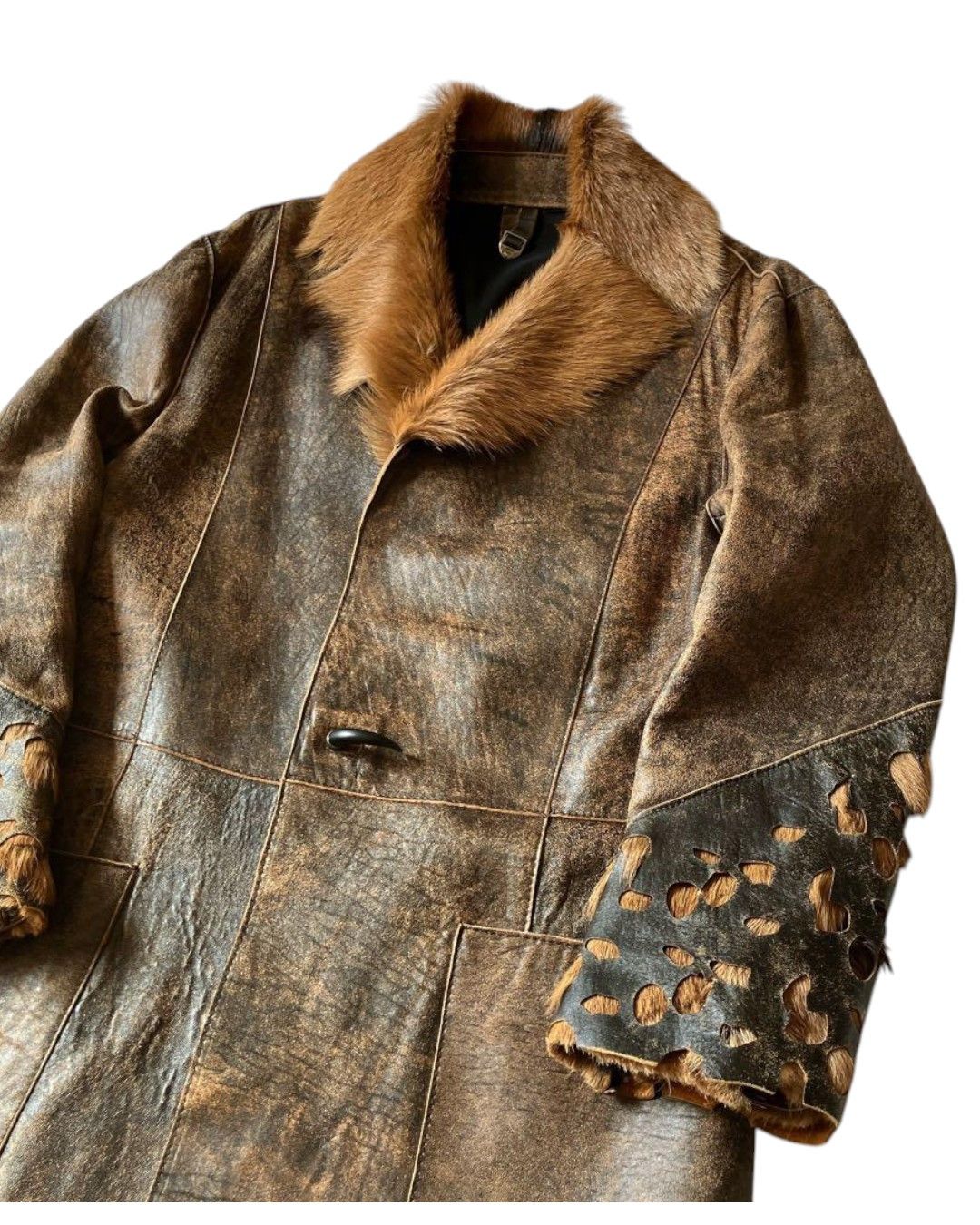 Roberto Cavalli F/W 2005 BEAVER FUR LEATHER COAT Size US M / EU 48-50 / 2 - 2 Thumbnail