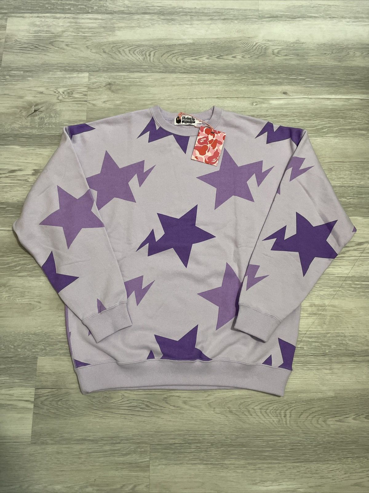 Image of Bape Sta Pattern Crewneck in Purple, Women's (Size Small)