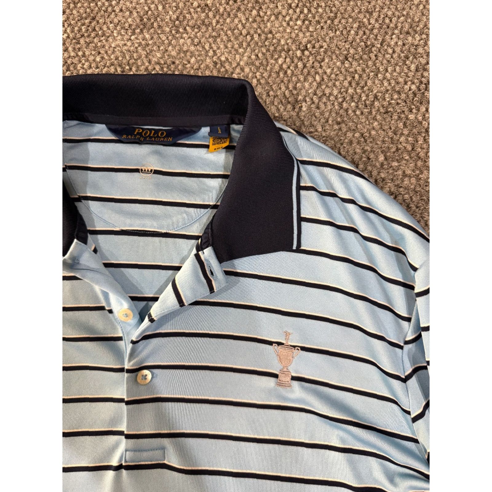 Polo Ralph Lauren Polo Ralph Lauren Polo Shirt Mens L Blue Striped Golf Casual Short Sleeve Embroidered Logo Shirt Size US L / EU 52-54 / 3 - 4 Thumbnail