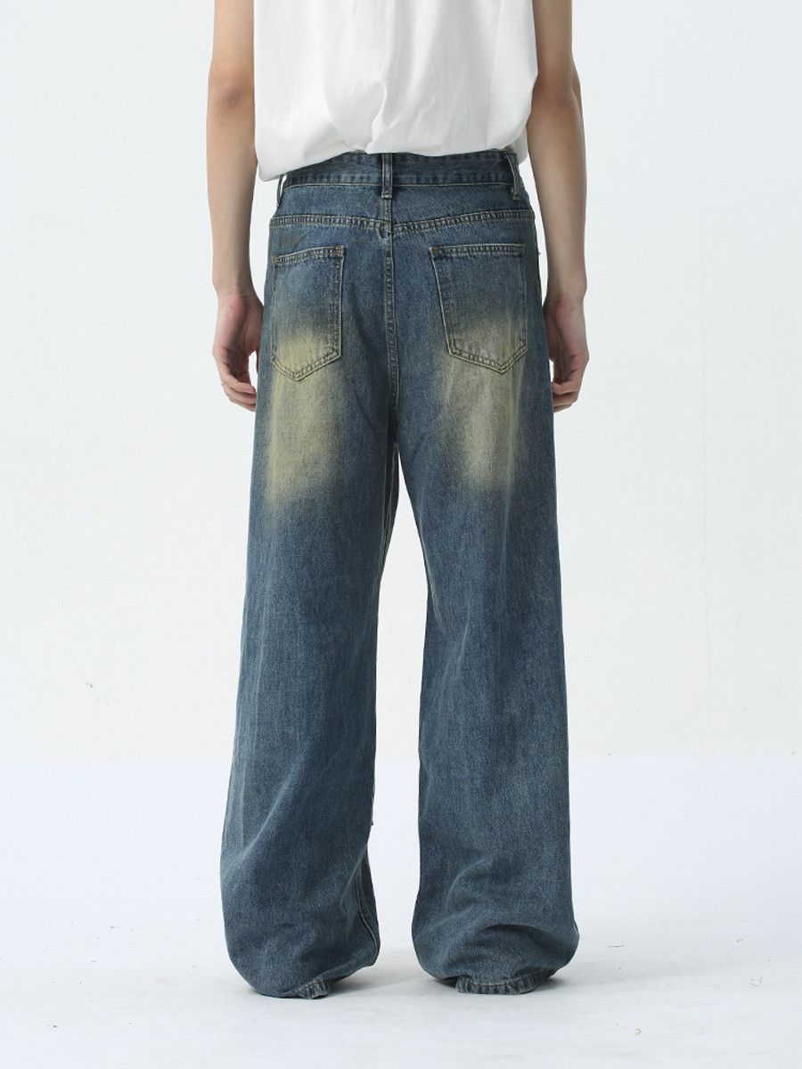 Jean Men's vintage distressed patchwork jeans Size US 32 / EU 48 - 4 Thumbnail