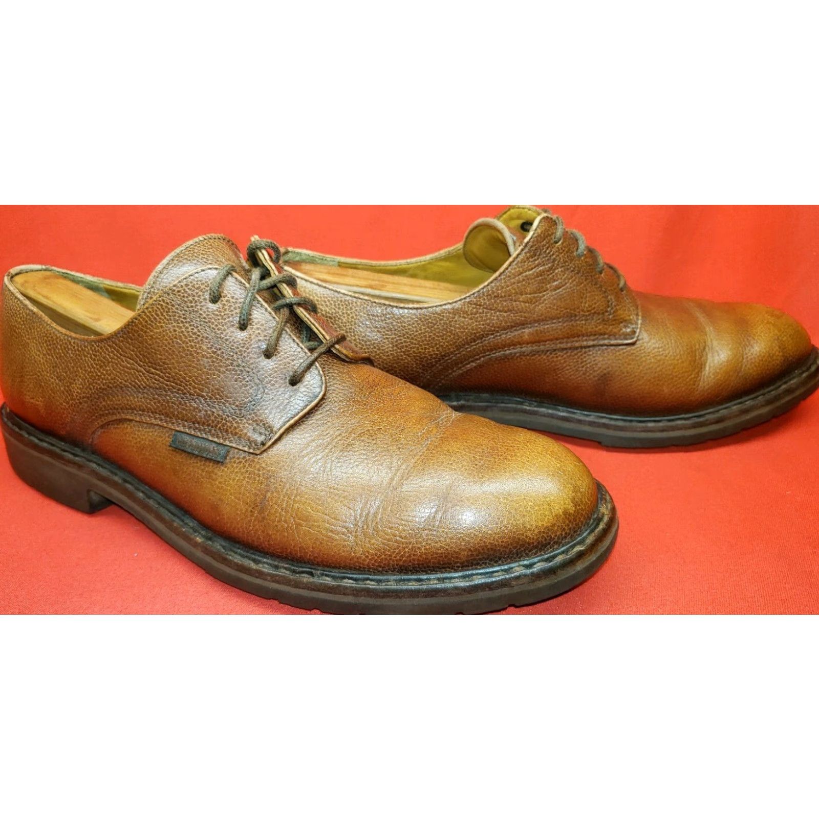 Mephisto Mephisto Men's Oxford 9.5M Brown Pebbled Leather Air Relax Insoles Oxford Casual Mens Brown Pebbled Leather Arch Support Cushioned Leather Lined Size US 10 / EU 43 - 4 Thumbnail