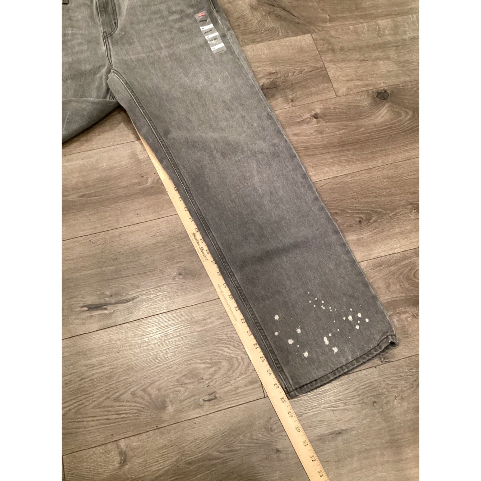 Levi's Levi's Jeans 32 Gray/Black Splatter Straight Leg 100% Cotton Denim Womens Regular Inseam 29" Size US 32 / EU 48 - 6 Thumbnail