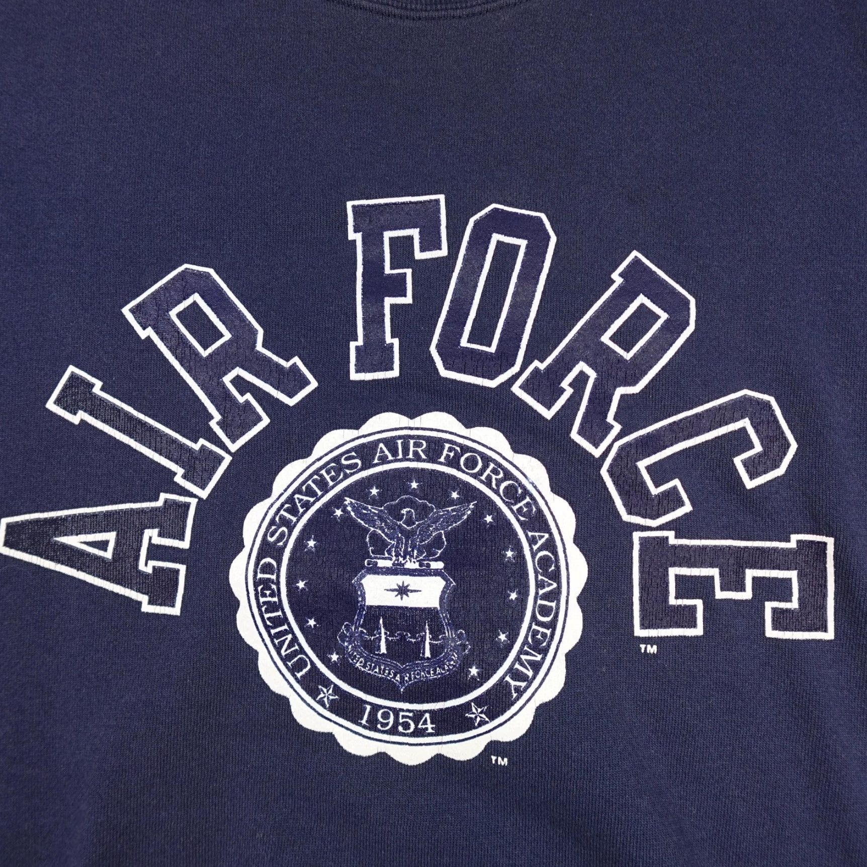 Champion VINTAGE Champion Sweatshirt Mens XL Blue Crewneck Pullover Air Force Academy Graphic Print Navy Blue USA Patriotic College University 1954 Mens XL Size US XL / EU 56 / 4 - 5 Thumbnail
