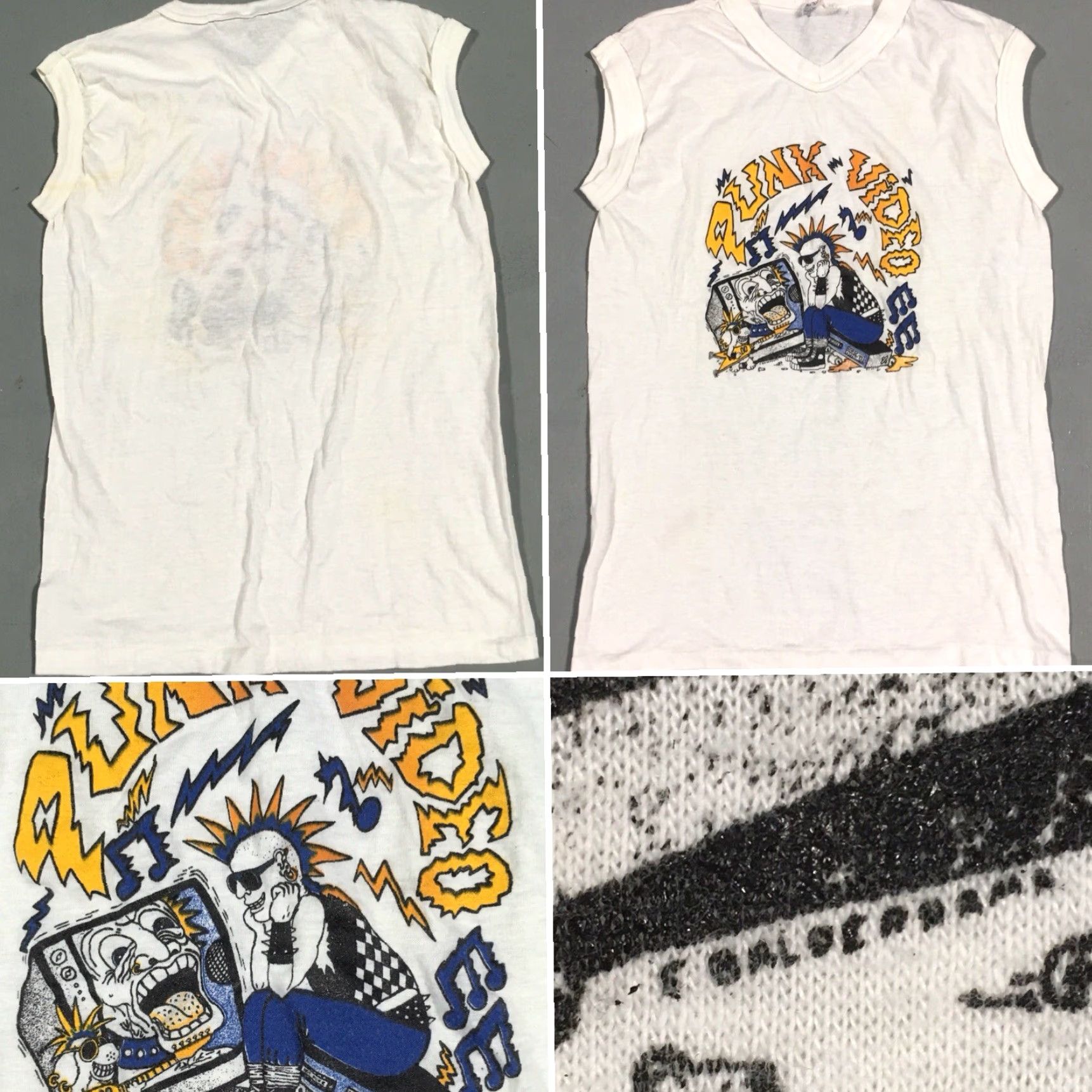 Vintage VINTAGE DG Sportswear T-Shirt Sleeveless V Neck Tee 80s 1980s Punk White L Unisex Mens Women Graphic Tee Size US L / EU 52-54 / 3 - 3 Thumbnail