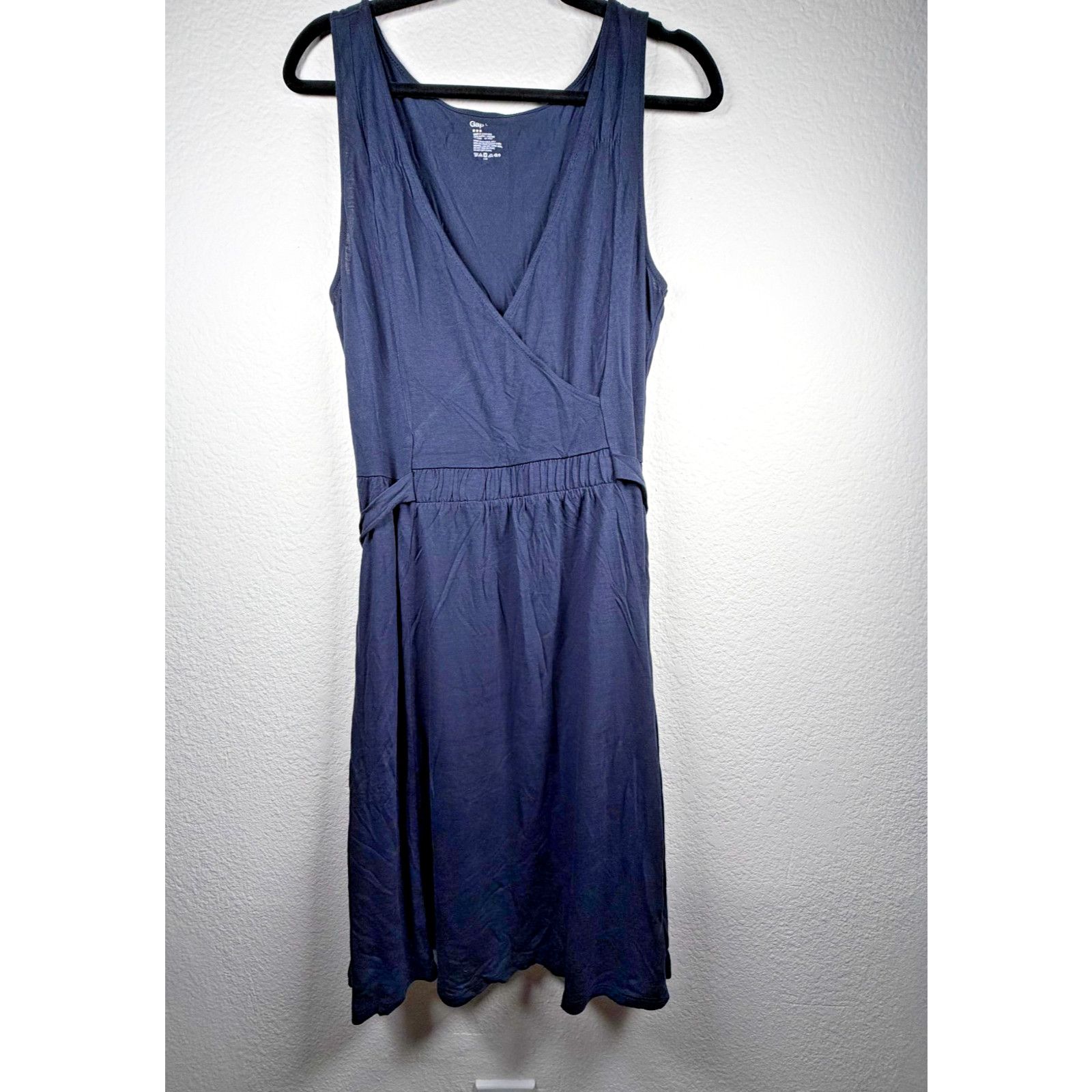 Gap Gap Wrap Dress Navy Blue Sleeveless Tie Waist Women L Size L / US 10 / IT 46 - 1 Thumbnail