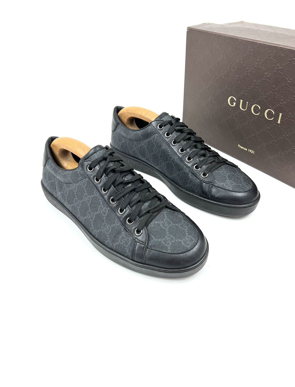 Gucci GUCCI Sneakers Low Top Leather Shoes BROOKLYN GG Monogram Size US 8 / EU 41 - 1 Thumbnail