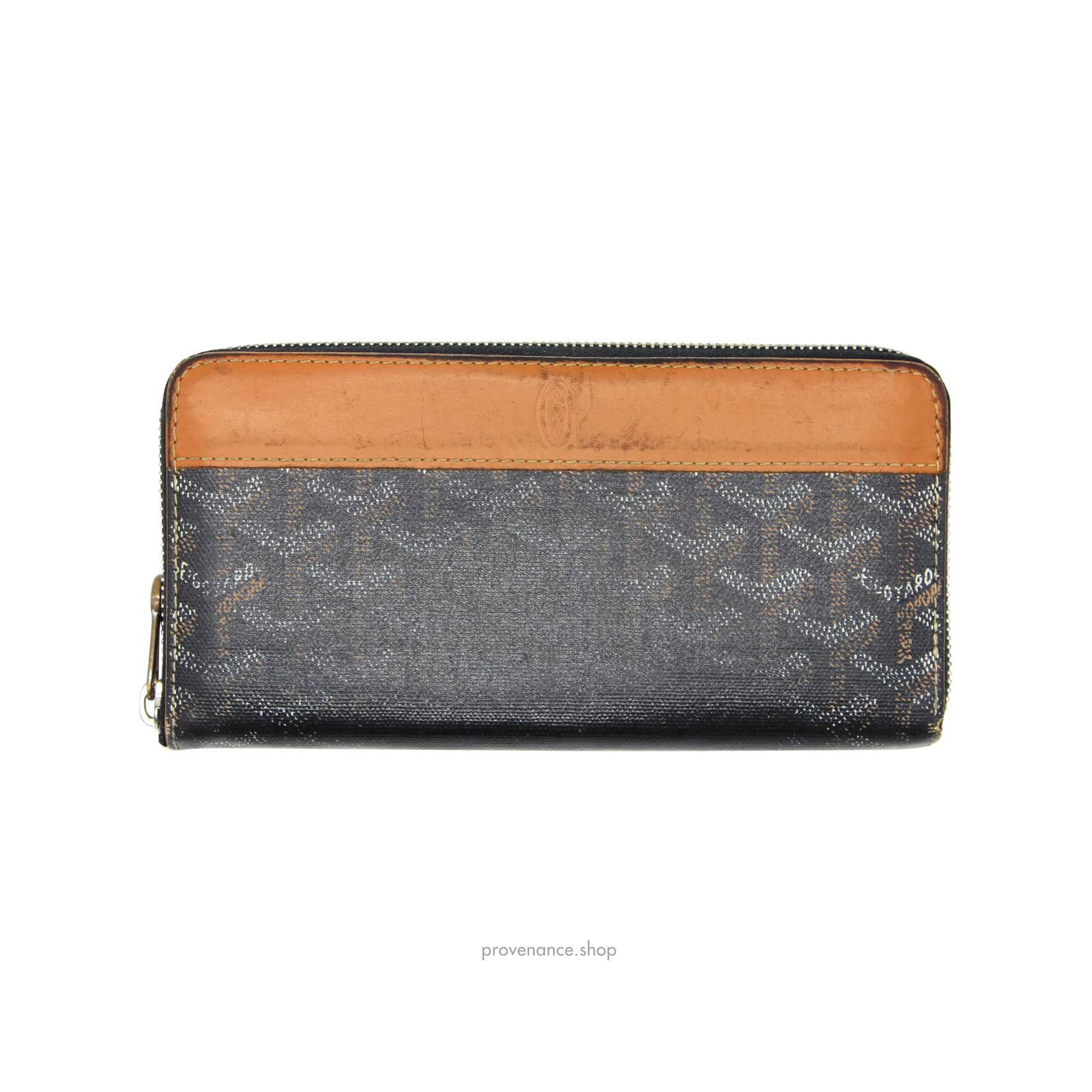 Goyard St. Florentin Wallet - Black/Tan Goyardine