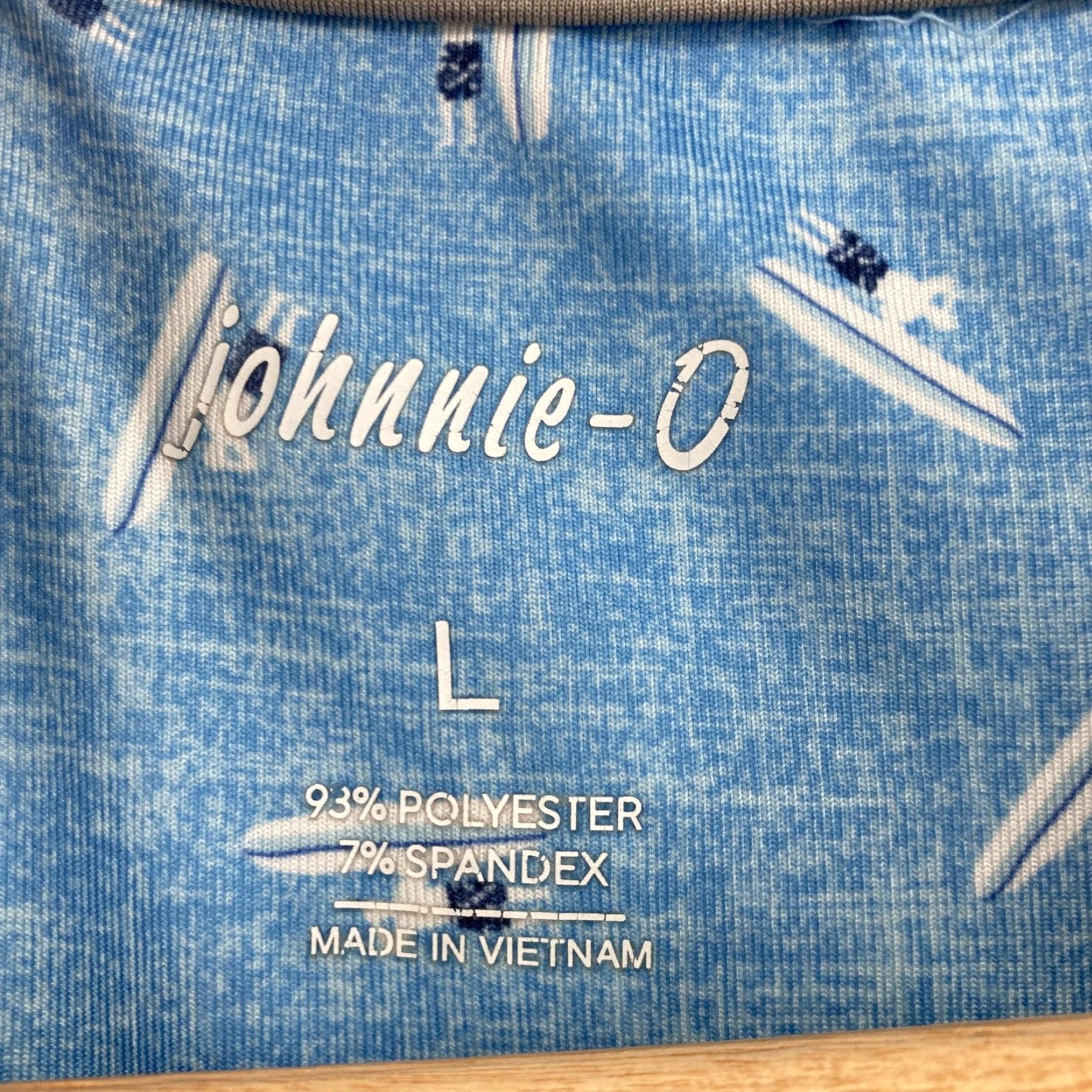 johnnie-O johnnie-O Polo Shirt Mens Large Blue Nautical Boat Print Performance Stretch Shirt Size US L / EU 52-54 / 3 - 4 Thumbnail