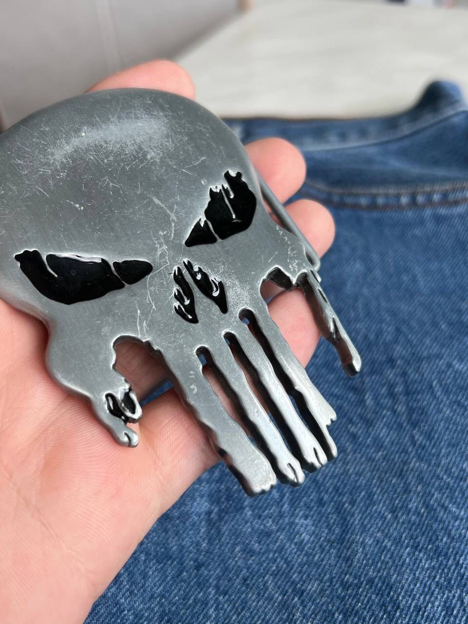 Designer × Other The punisher Belt Buckle Steel Metal vintage gray Size ONE SIZE - 5 Thumbnail
